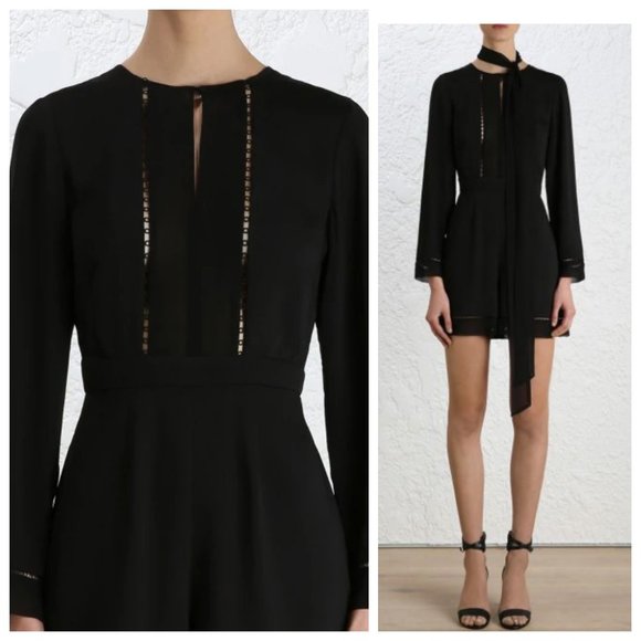 black silk playsuit
